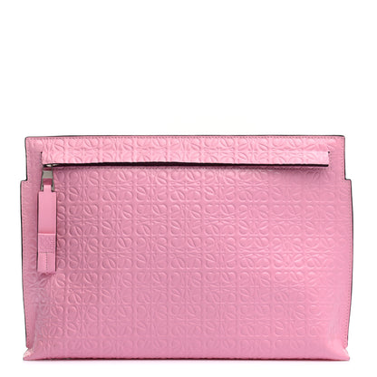 Loewe Calfskin Embossed Repeat T Pouch Pink 1 of 8