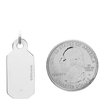Tiffany Sterling Silver Diamond Price Tag Charm 2 of 3
