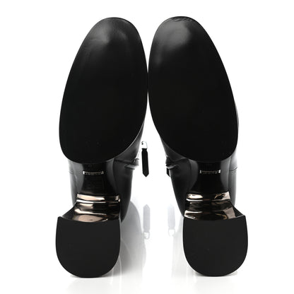 Gucci Malaga Kid Chrome Ankle Boots 40 Black 5 of 9