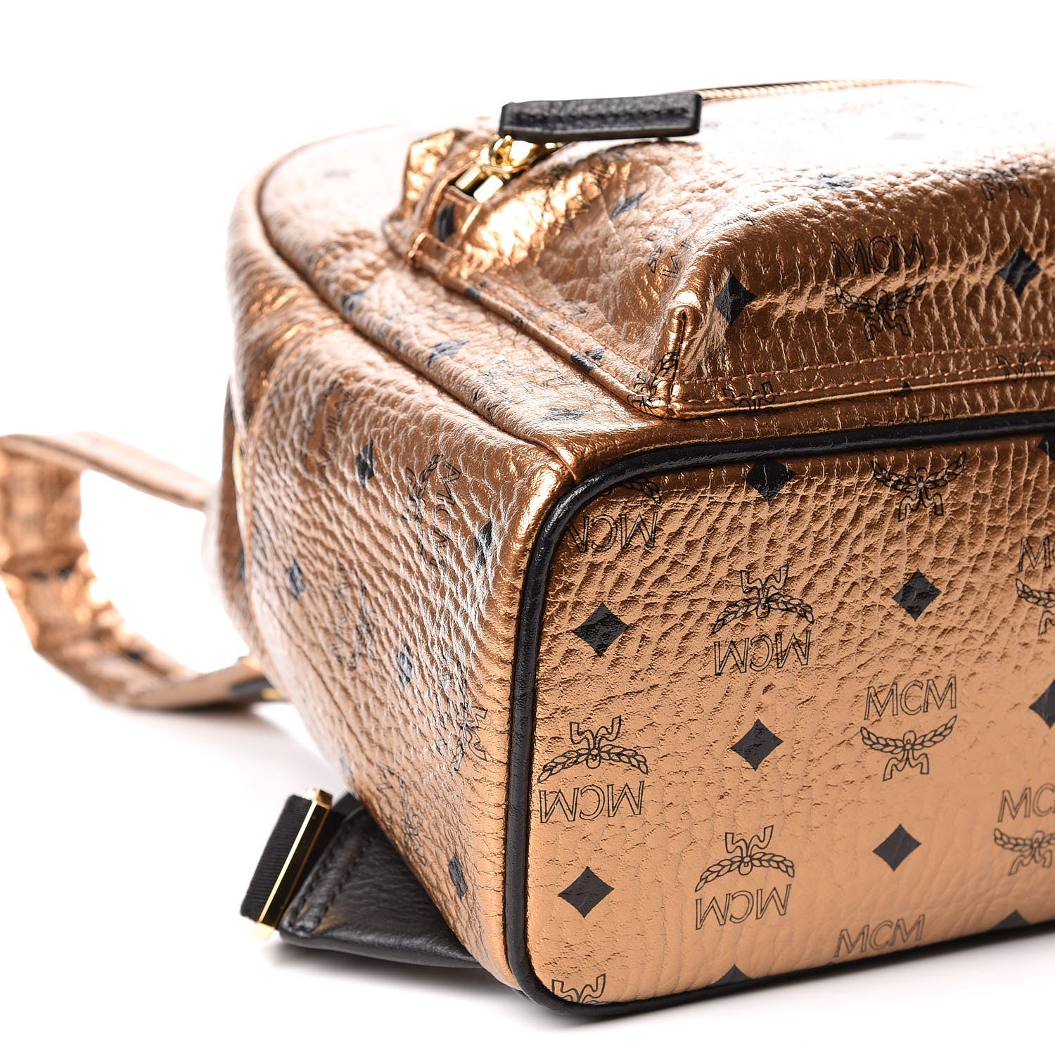 MCM Metallic Visetos Small Stark Backpack Gold 5 of 11