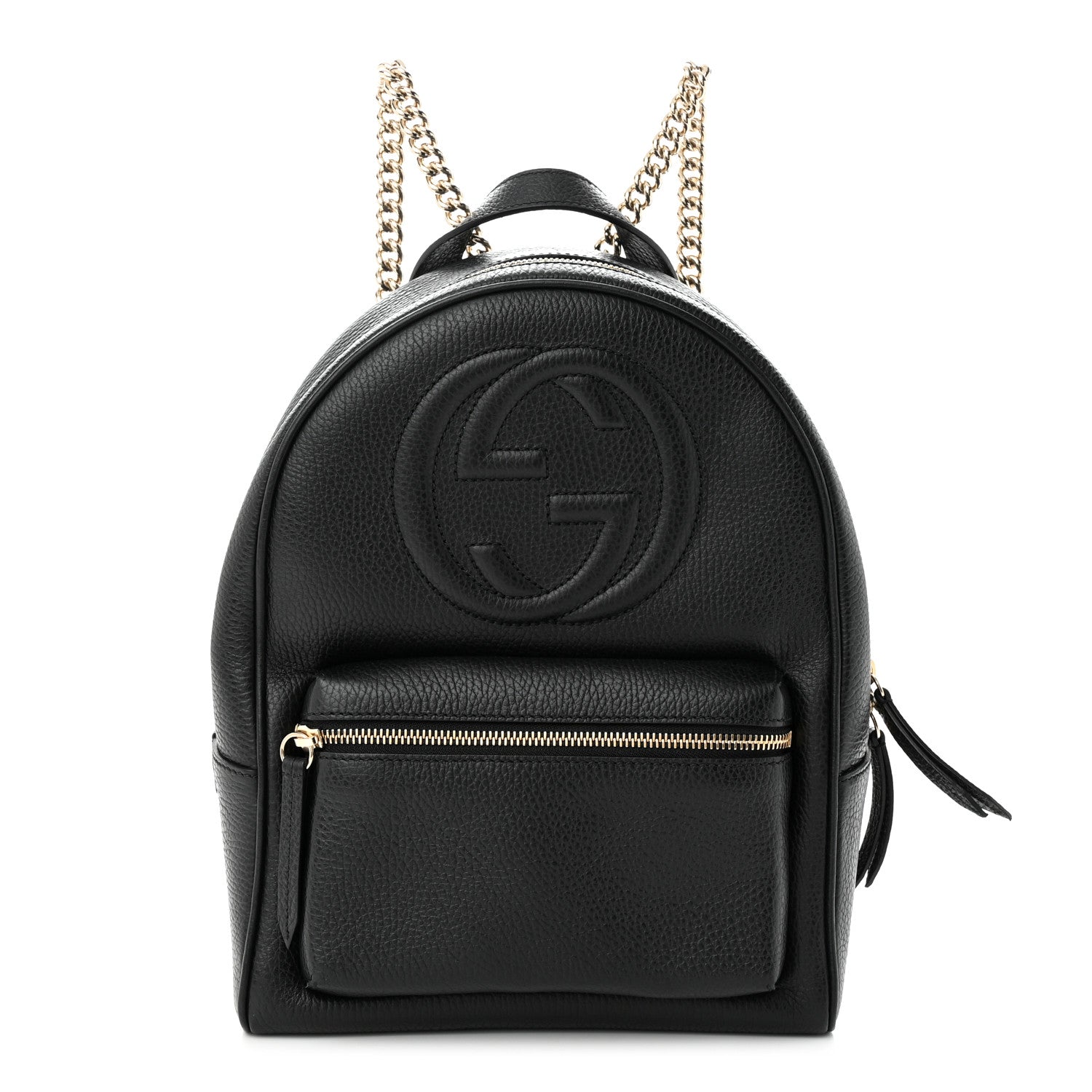 Gucci Pebbled Calfskin Soho Chain Backpack Black 1 of 12