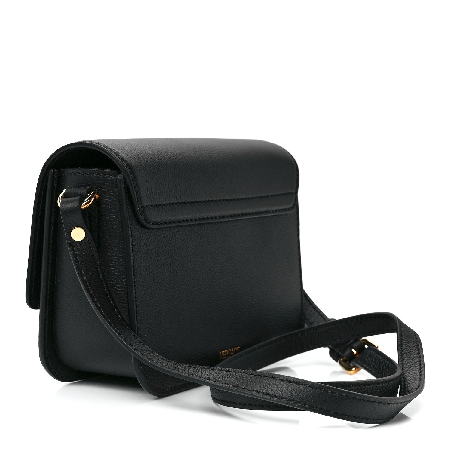 Versace Grained Calfskin La Medusa Flap Shoulder Bag Black 3 of 12