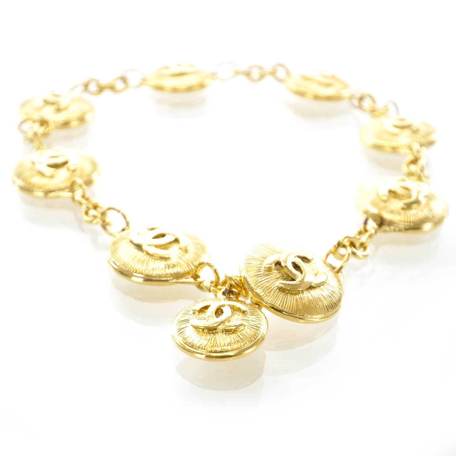 Chanel CC Medallion Necklace Gold 1 of 5
