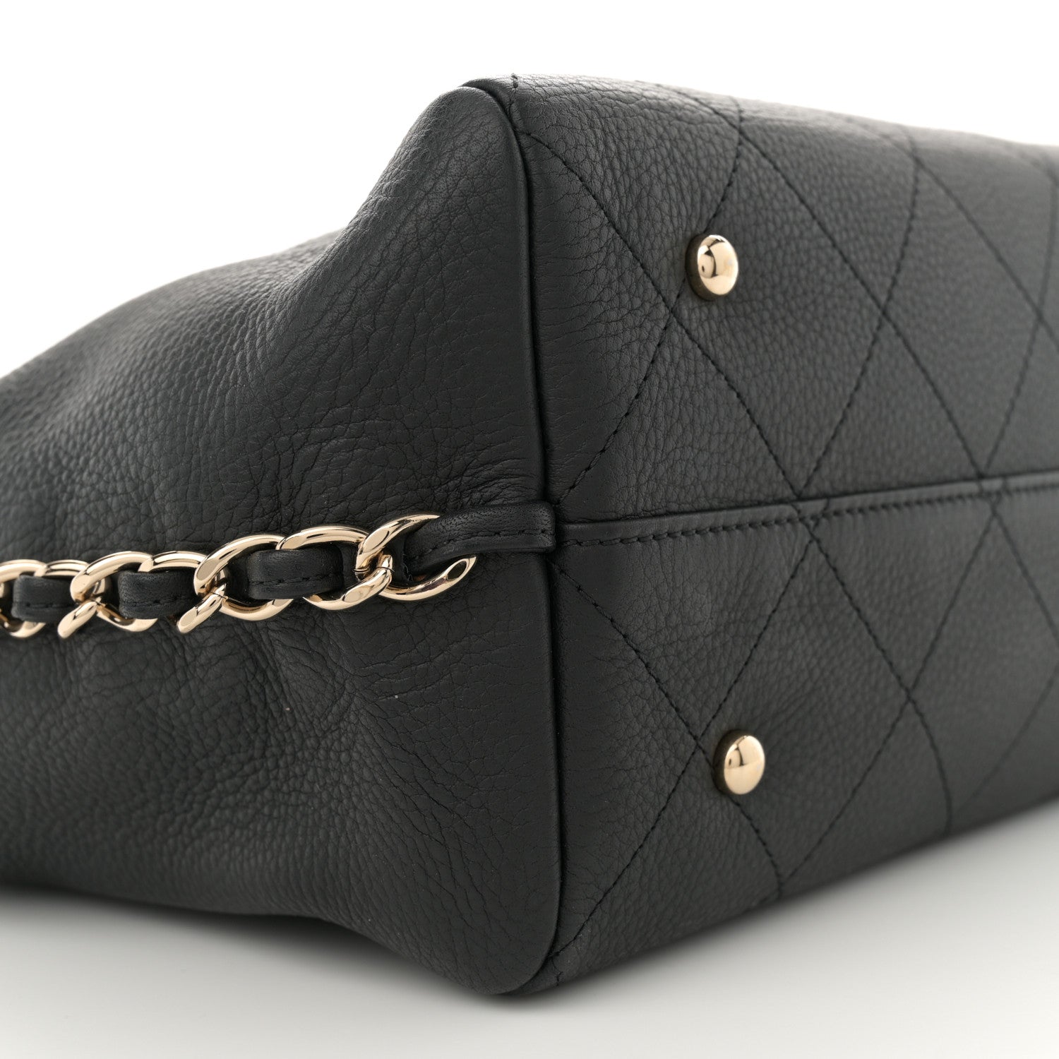Chanel Bullskin Stitched Medium Shopping Bag Black 9 of 11