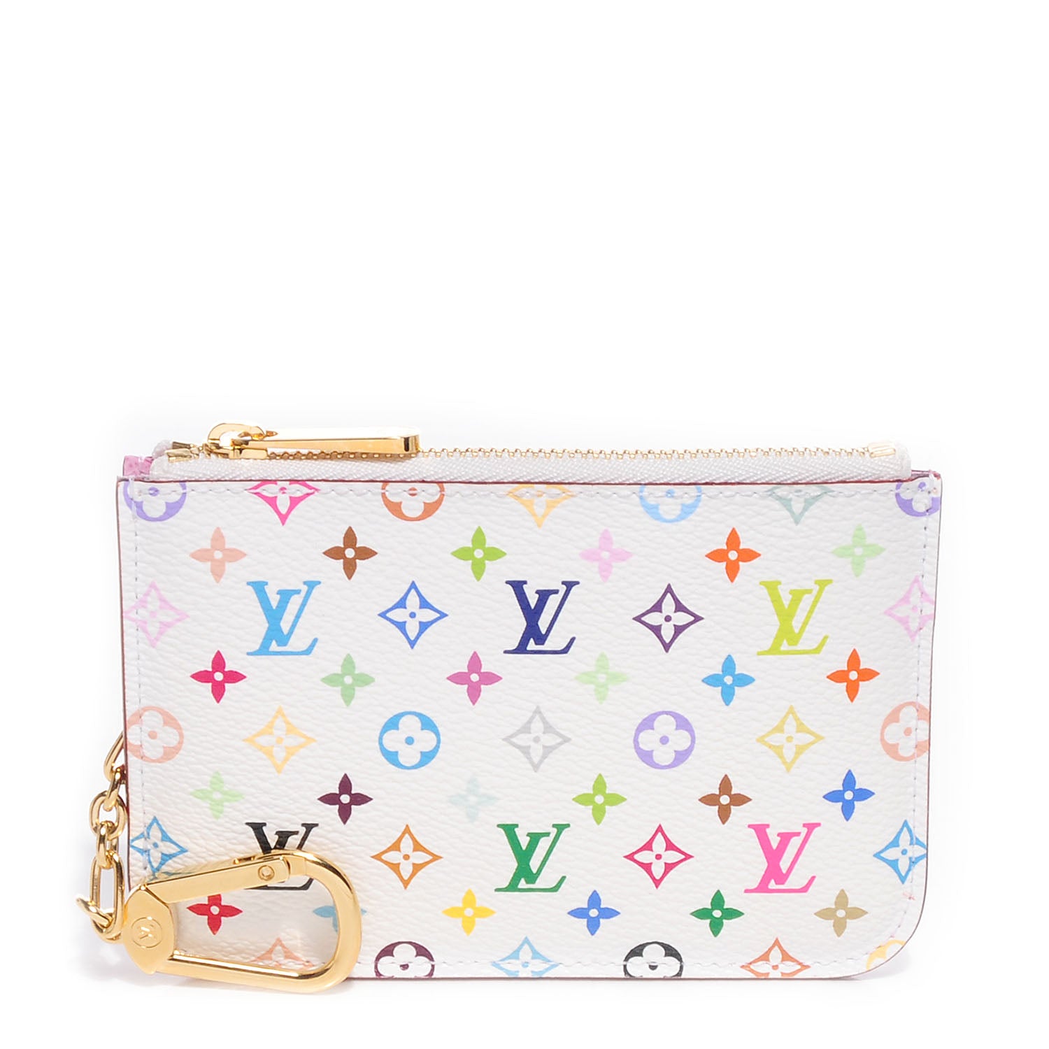 Louis Vuitton Monogram Multicolor Key Pouch White Litchi 1 of 8