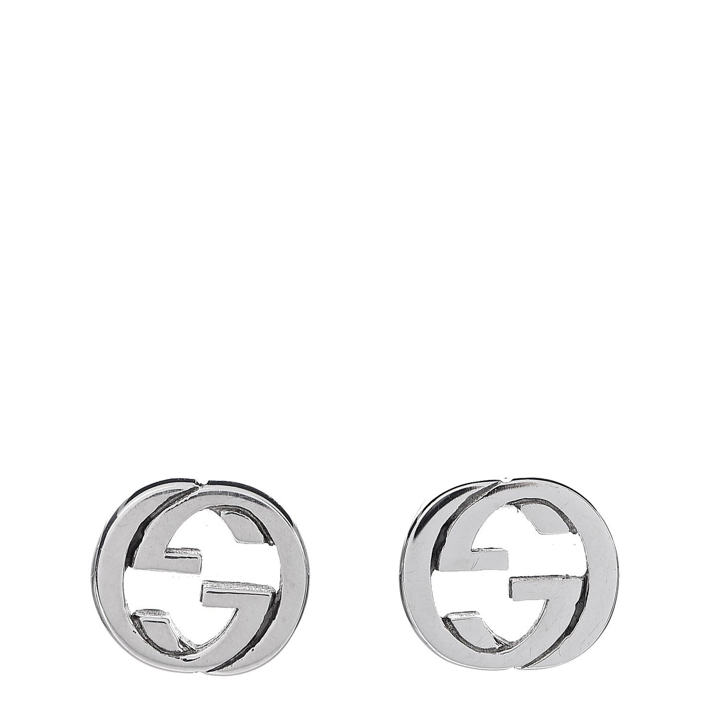 Sterling Silver Interlocking GG Stud Earrings