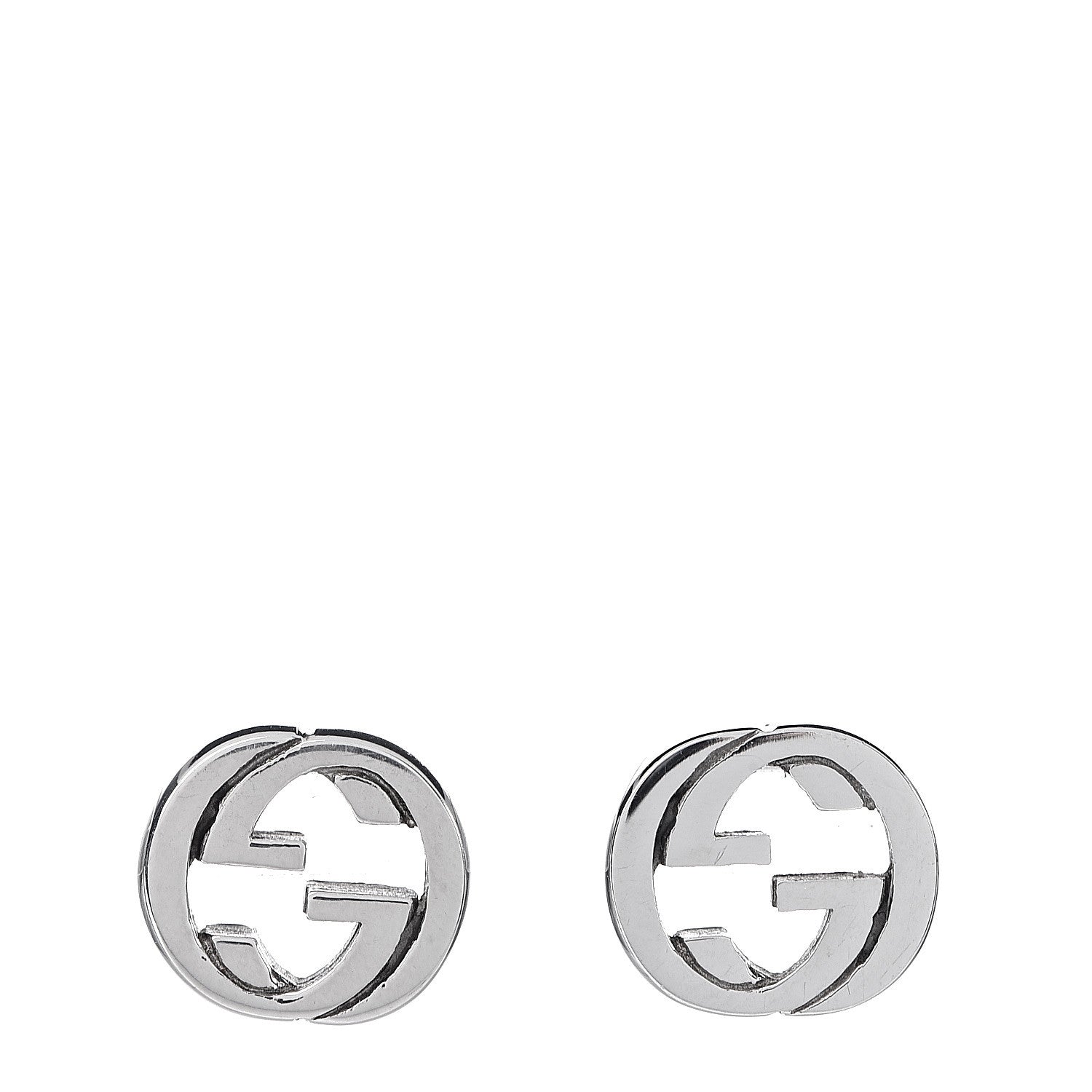 Gucci Sterling Silver Interlocking GG Stud Earrings 1 of 5