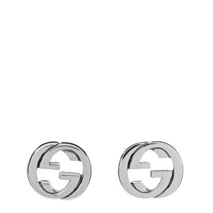 Gucci Sterling Silver Interlocking GG Stud Earrings 1 of 5