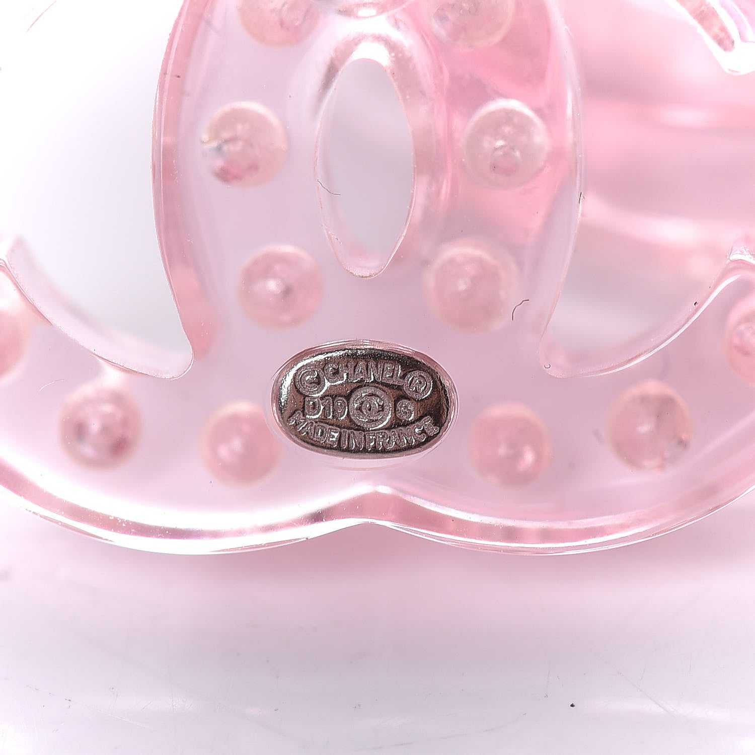 Chanel Acrylic CC Earrings Pink 3 of 5