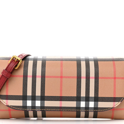Burberry Vintage Check Henley Wallet On Chain Crimson 8 of 10