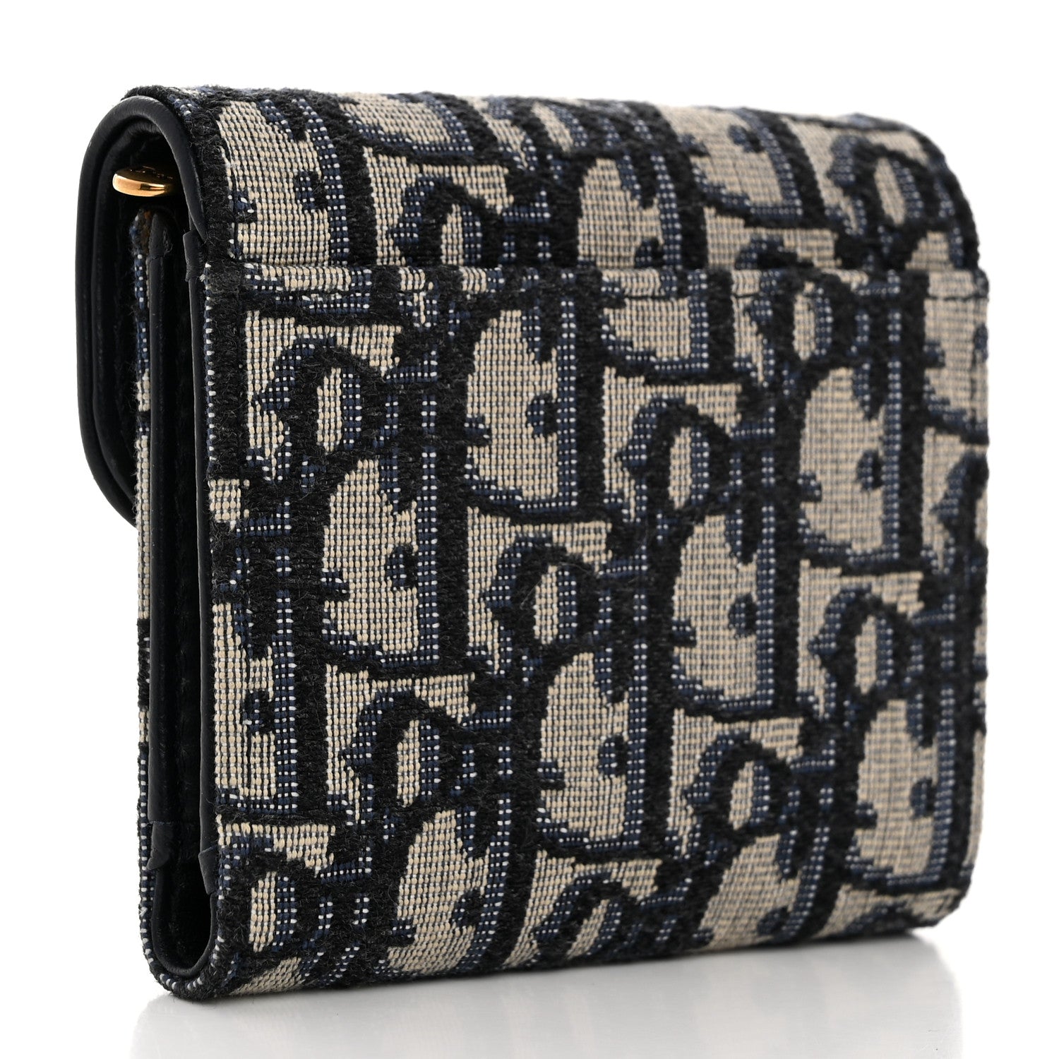 Christian Dior Oblique Saddle Lotus Wallet Blue 3 of 9