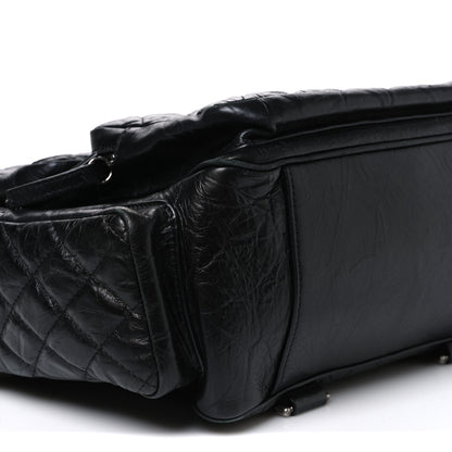 Chanel Grained Calfskin Quilted Large Casual Rock Backpack Black 9 of 10