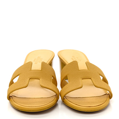 Hermes Epsom Oasis Sandals 36.5 Jaune Sable 2 of 9