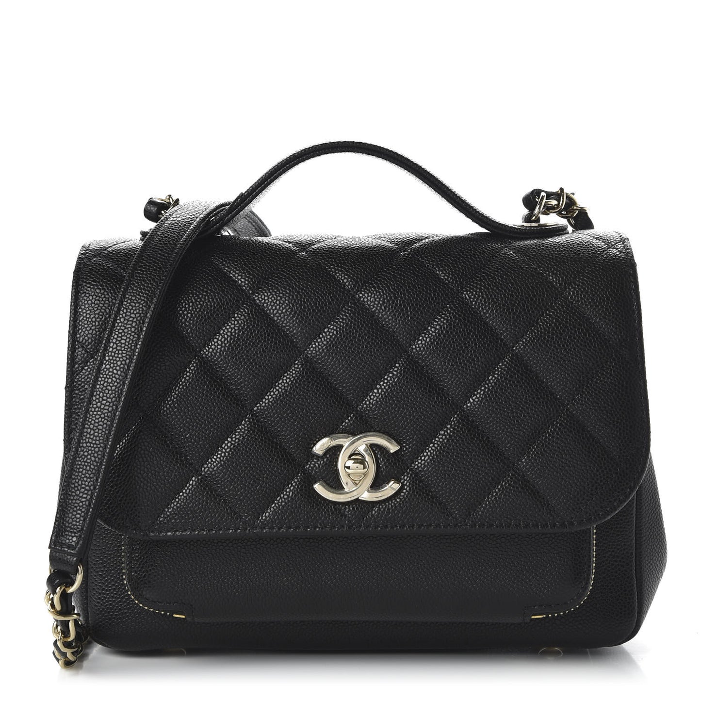 Caviar Quilted Medium Business Affinity Flap Black