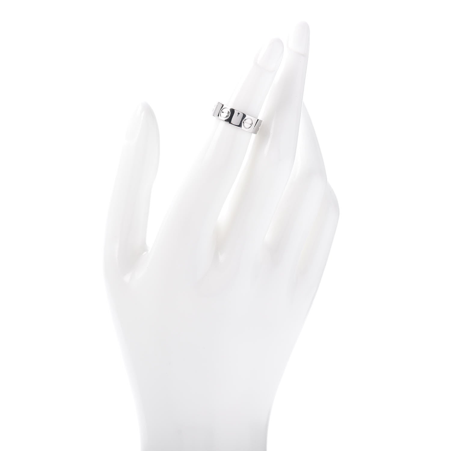 Cartier 18K White Gold 5.5mm LOVE Ring 46 3.75 2 of 4