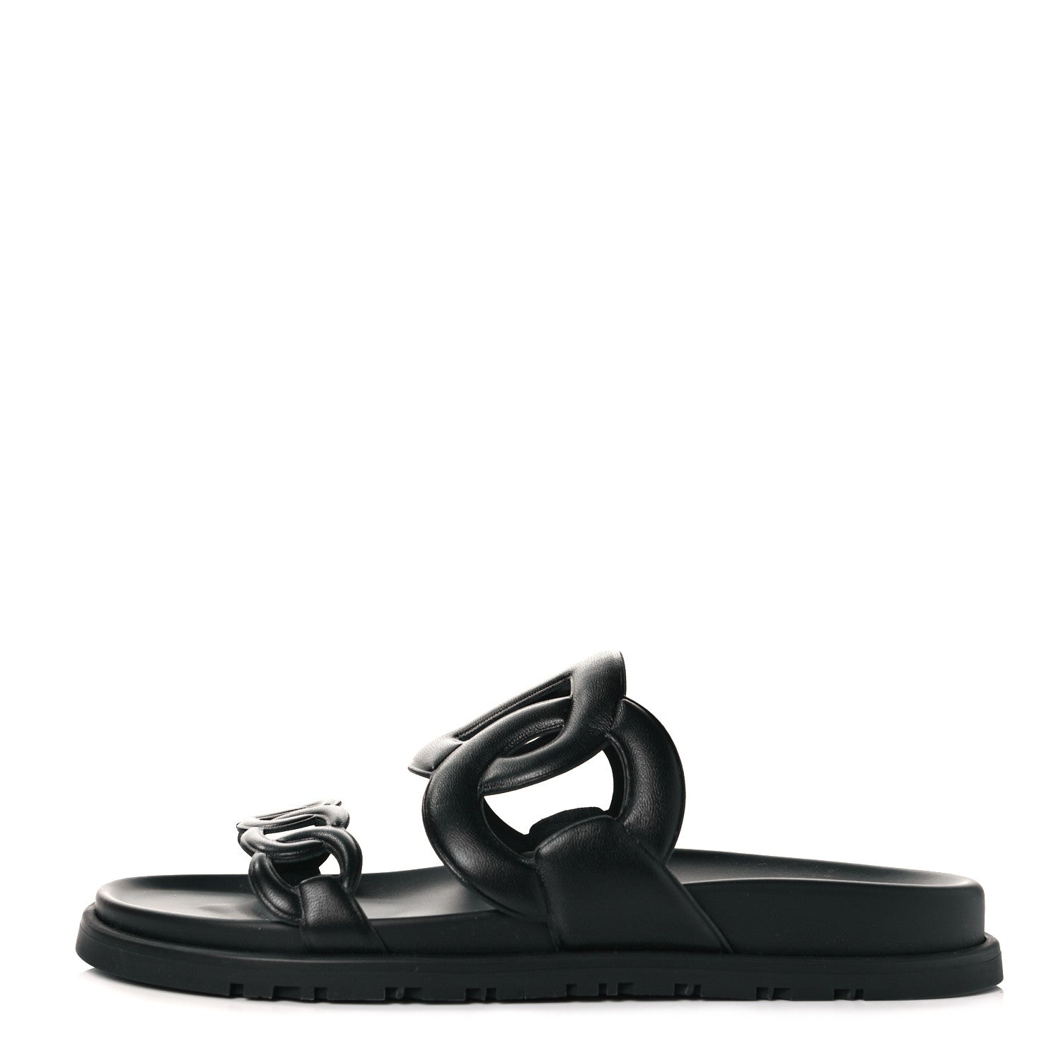 Hermes Nappa Extra Sandals 38.5 Black 1 of 9