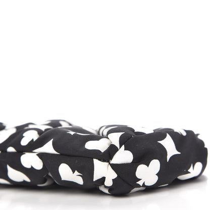 Miu Miu Faille Playing Card Print Clutch Black Black White 7 of 9