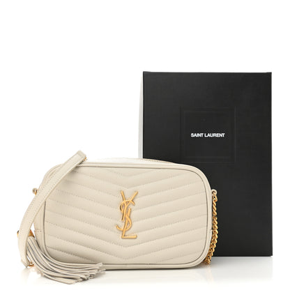 Saint Laurent Grain De Poudre Matelasse Monogram Mini Lou Camera Bag Crema Soft 11 of 11