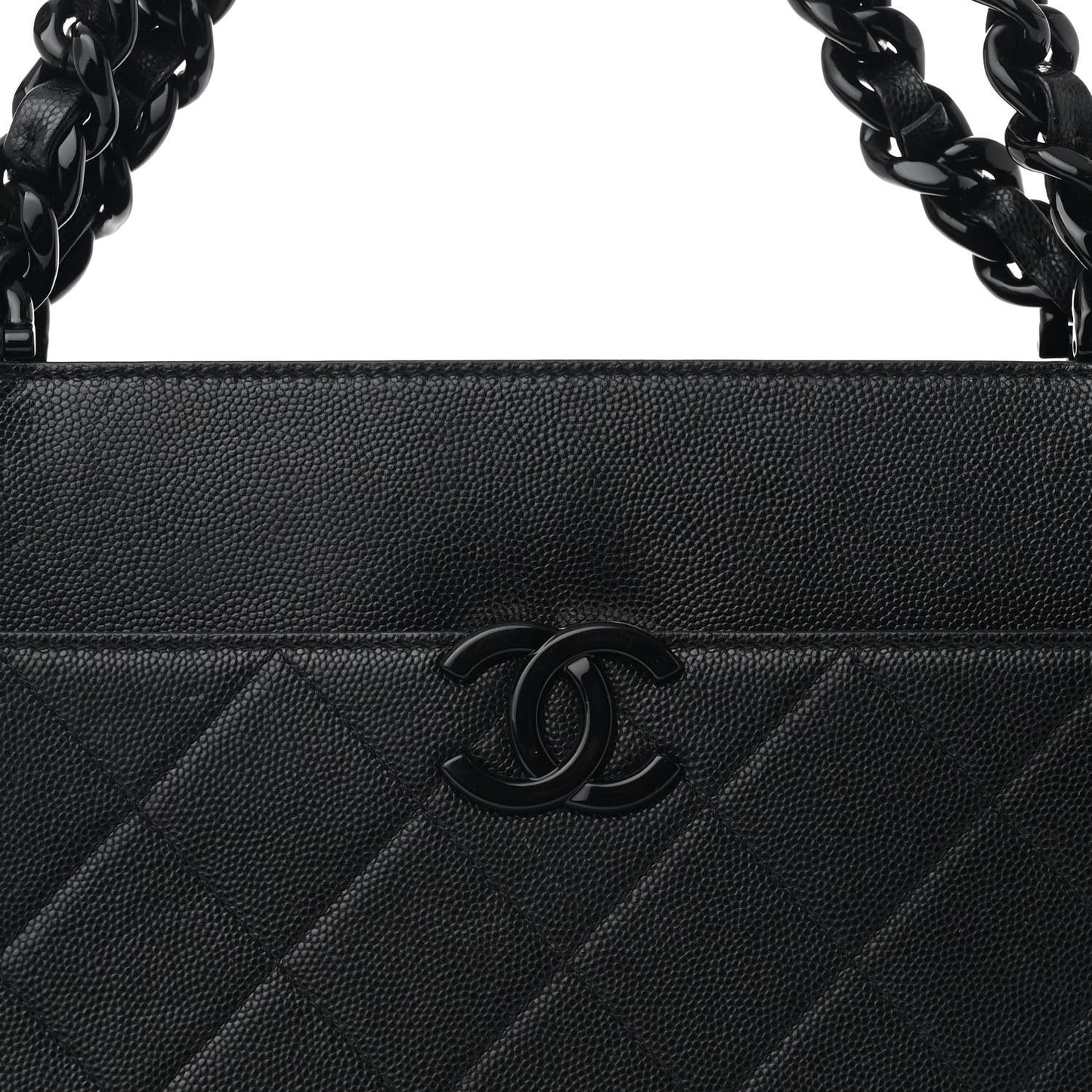 Caviar Quilted My Everything Large Shopping Tote Black