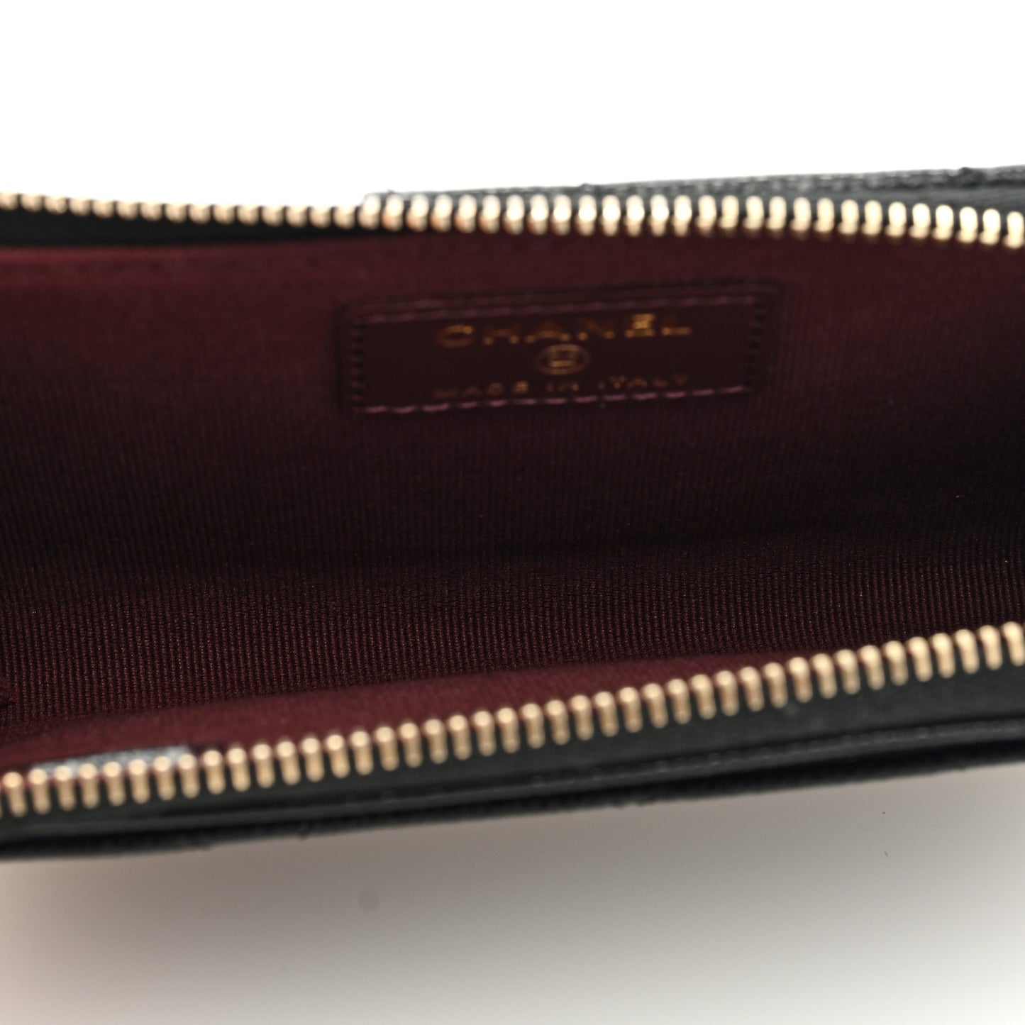Caviar Quilted CC Zip Around Card Holder Black