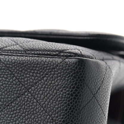 Chanel Caviar Quilted Jumbo Double Flap Black 11 of 13