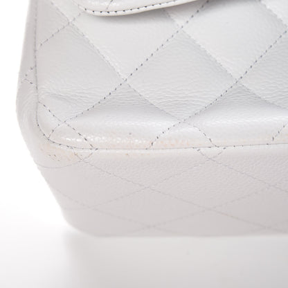 Chanel Caviar Quilted Jumbo Double Flap White 12 of 15