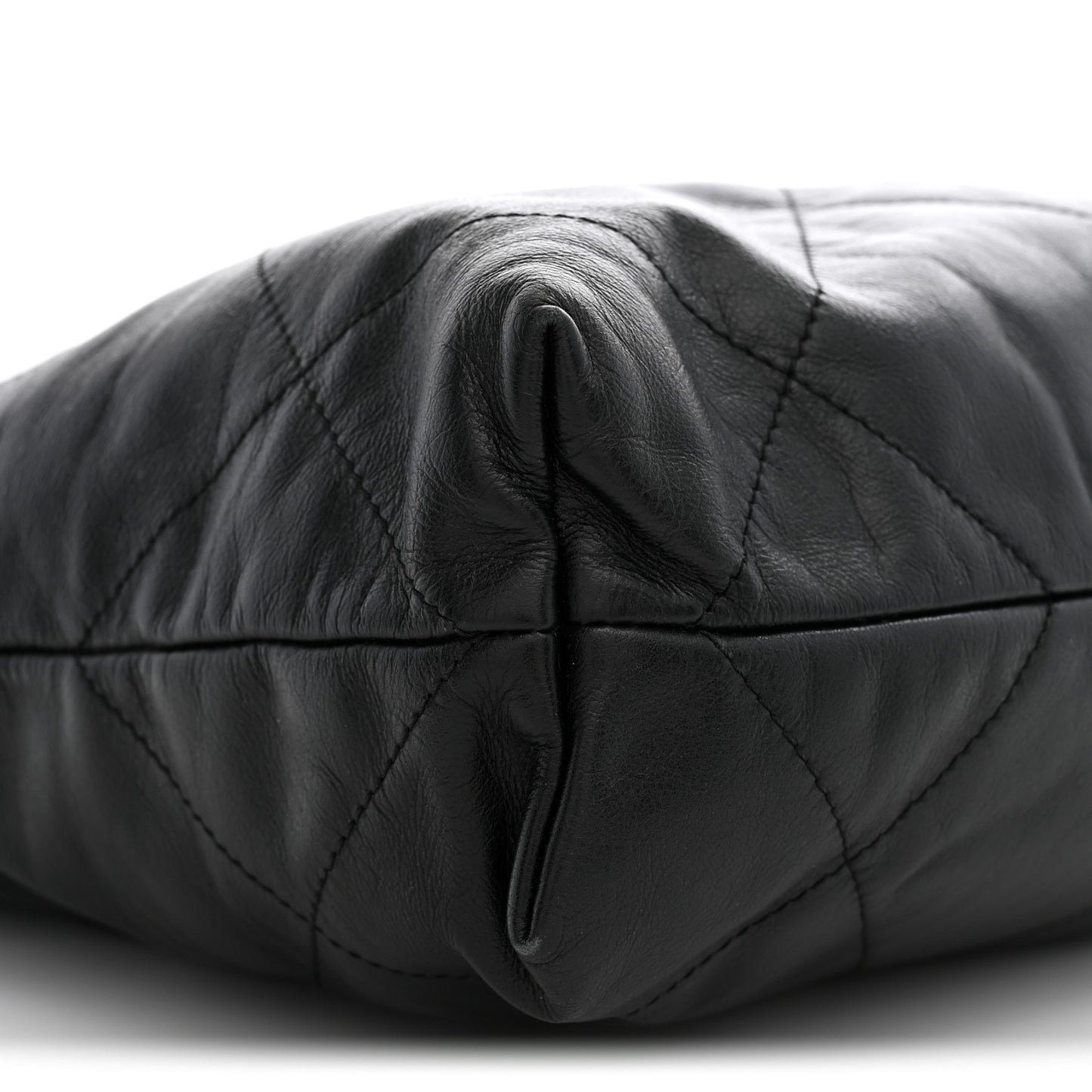 Shiny Calfskin Quilted Small Chanel 22 Black