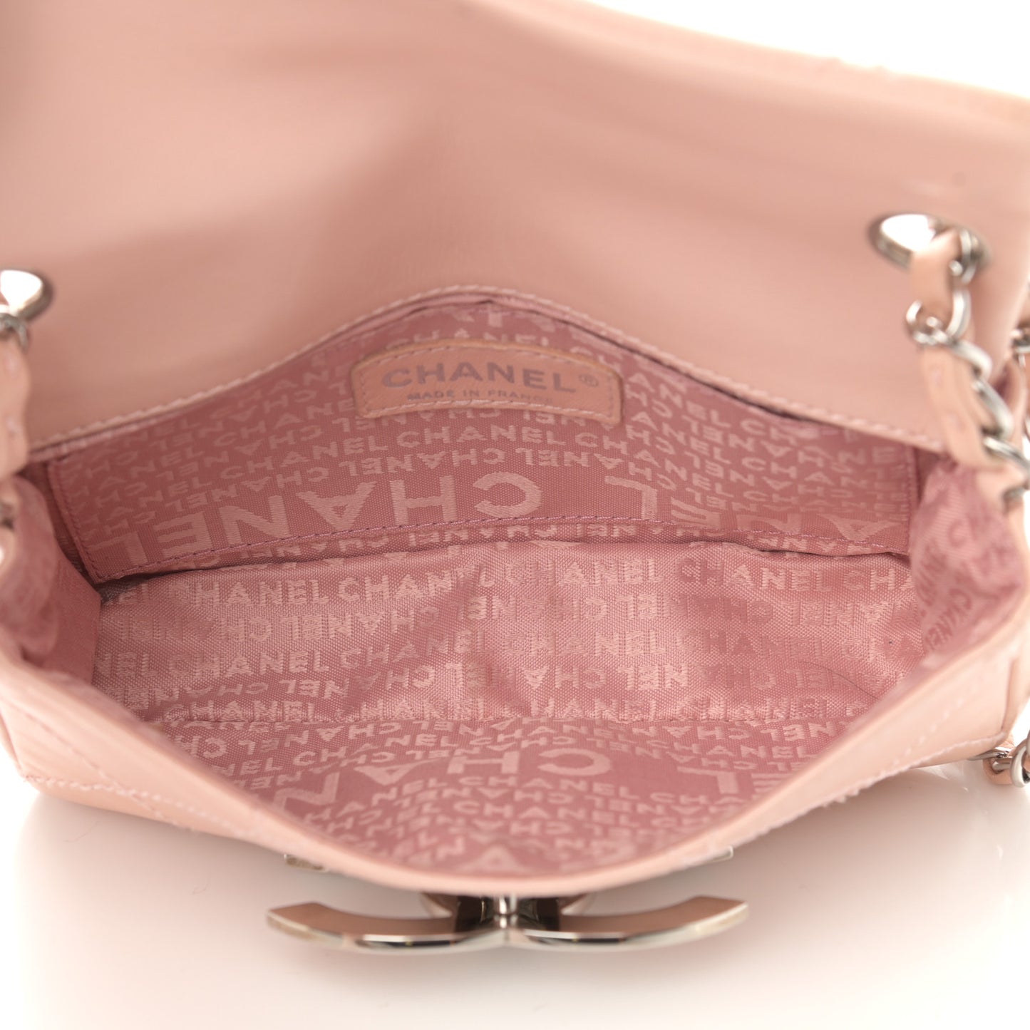 Lambskin Diamond Stitched CC Flap Pink