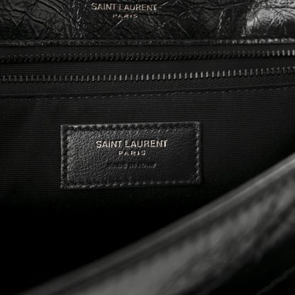 Saint Laurent Crinkled Calfskin Matelasse Monogram Medium Niki Chain Satchel Black 6 of 10
