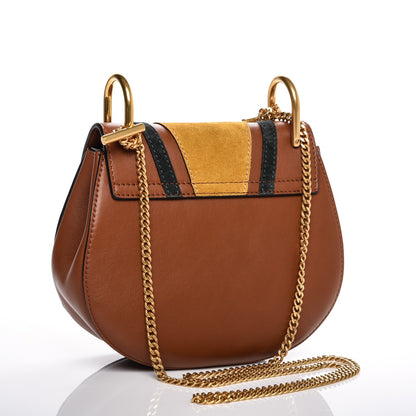 Chloe Suede Calfskin Patchwork Mini Drew Shoulder Bag Tobacco 3 of 6