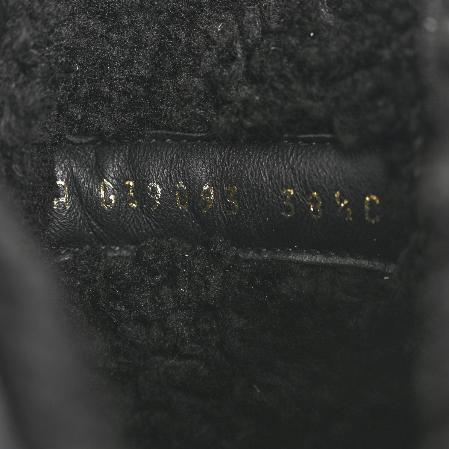 Chanel Lambskin Shearling Canvas CC Lace Up Boots 38.5 Black Gold 9 of 10