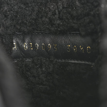 Chanel Lambskin Shearling Canvas CC Lace Up Boots 38.5 Black Gold 9 of 10