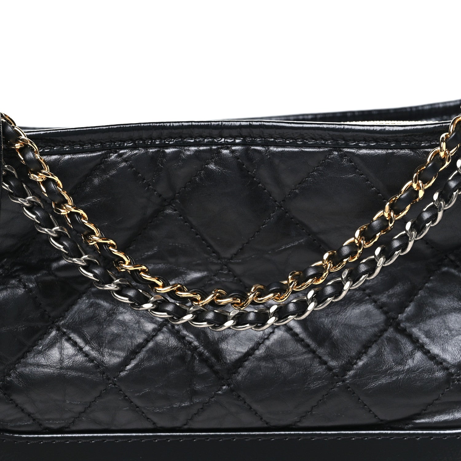 Chanel Aged Calfskin Quilted Small Gabrielle Hobo Black 8 of 11