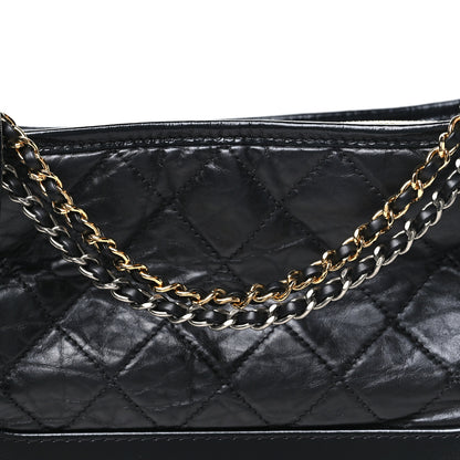 Chanel Aged Calfskin Quilted Small Gabrielle Hobo Black 8 of 11