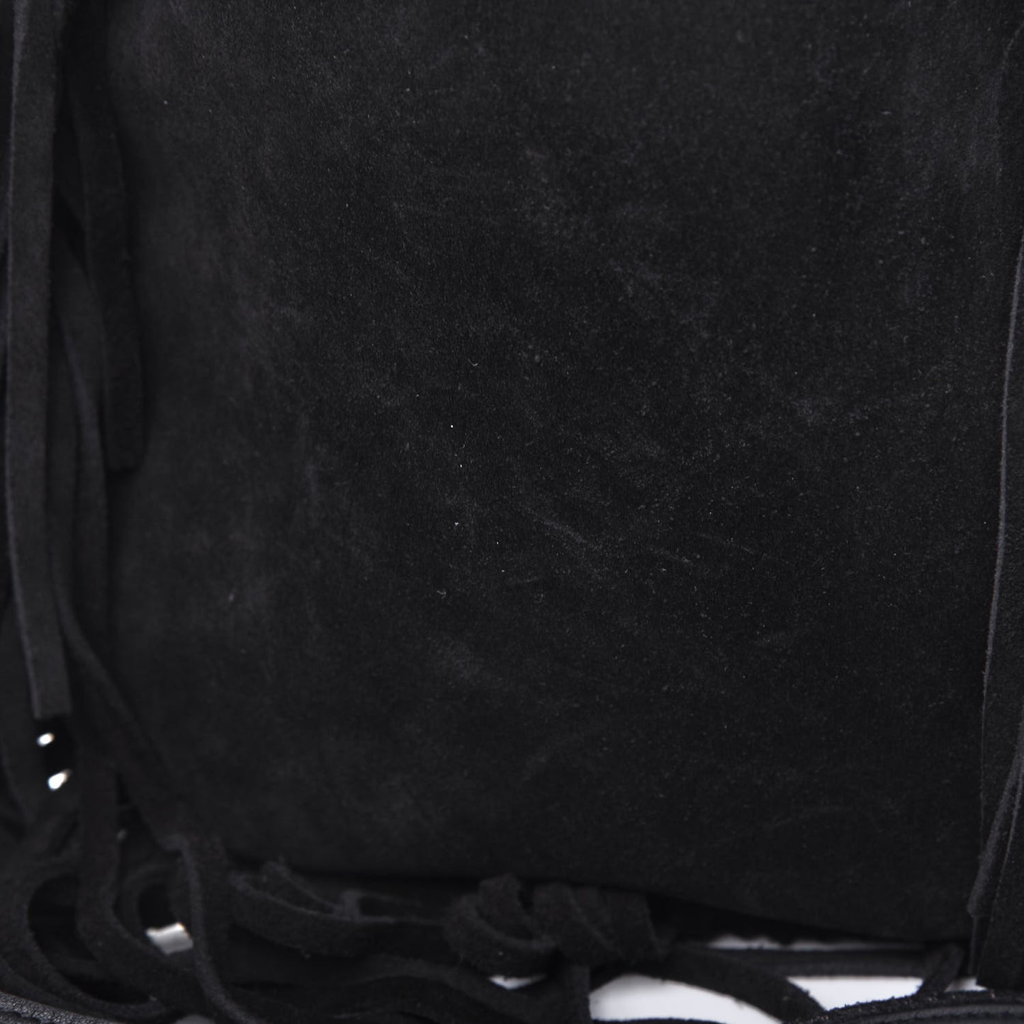 Suede Fringe Flat Anita Crossbody Bag Black