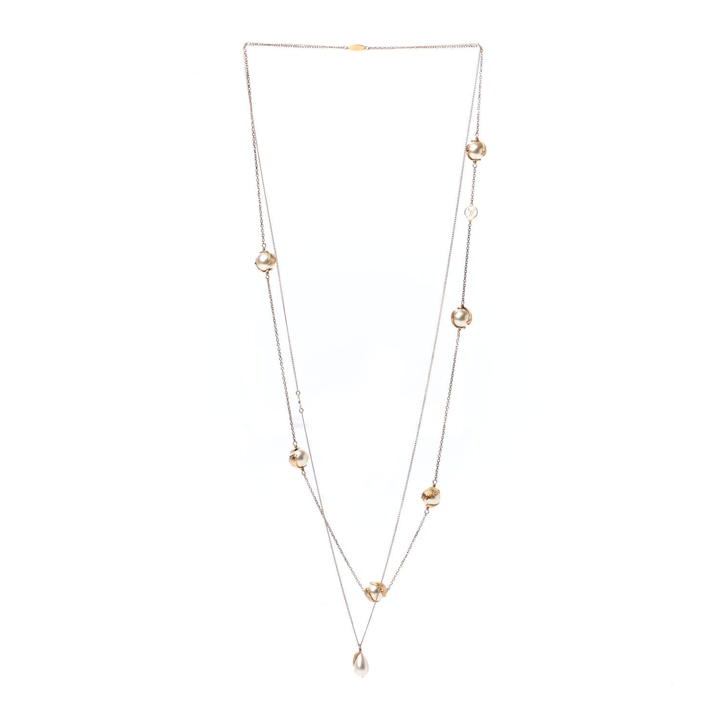 Pearl Angels Long Necklace Gold