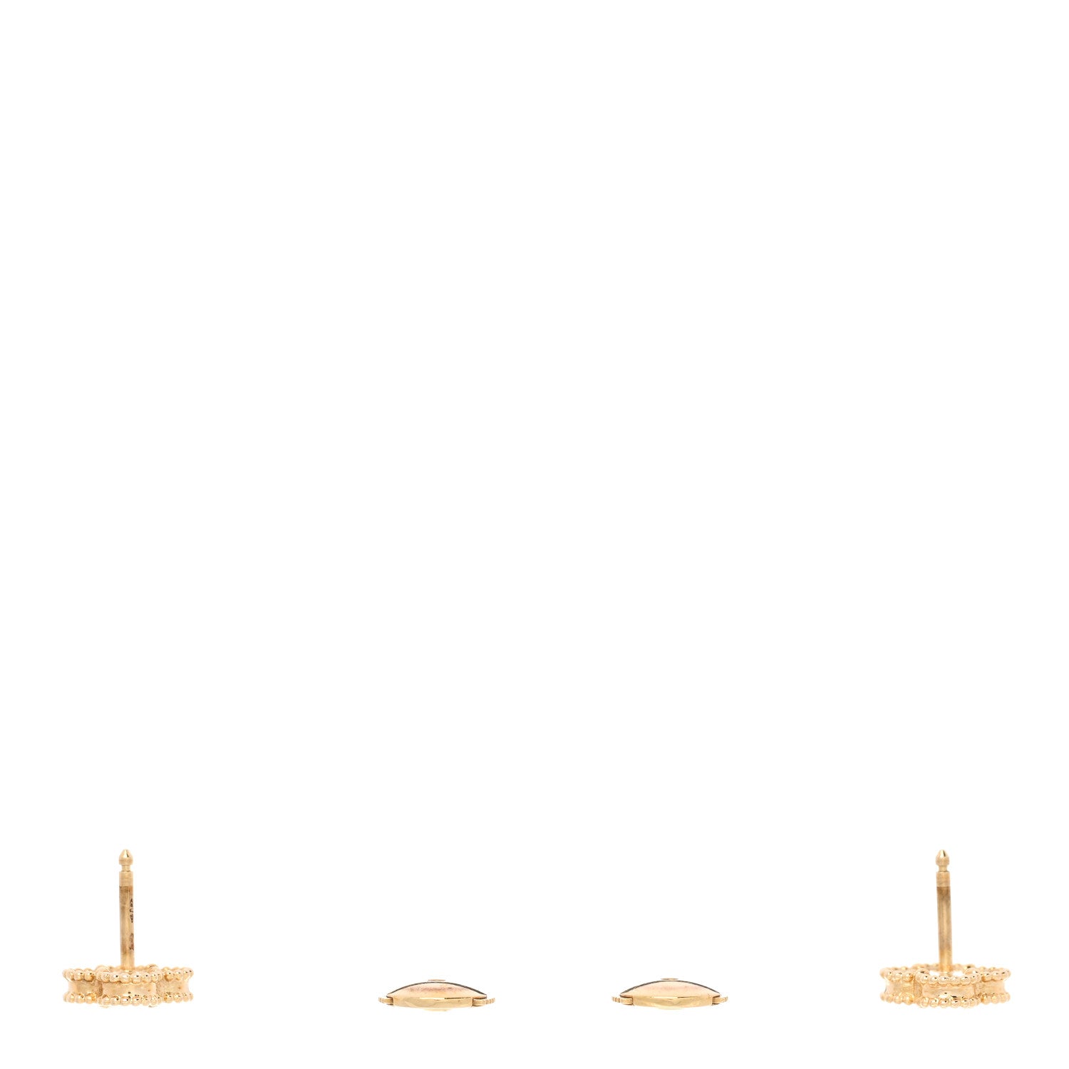 Van Cleef & Arpels 18K Yellow Gold Black Onyx Sweet Alhambra Earrings 3 of 5