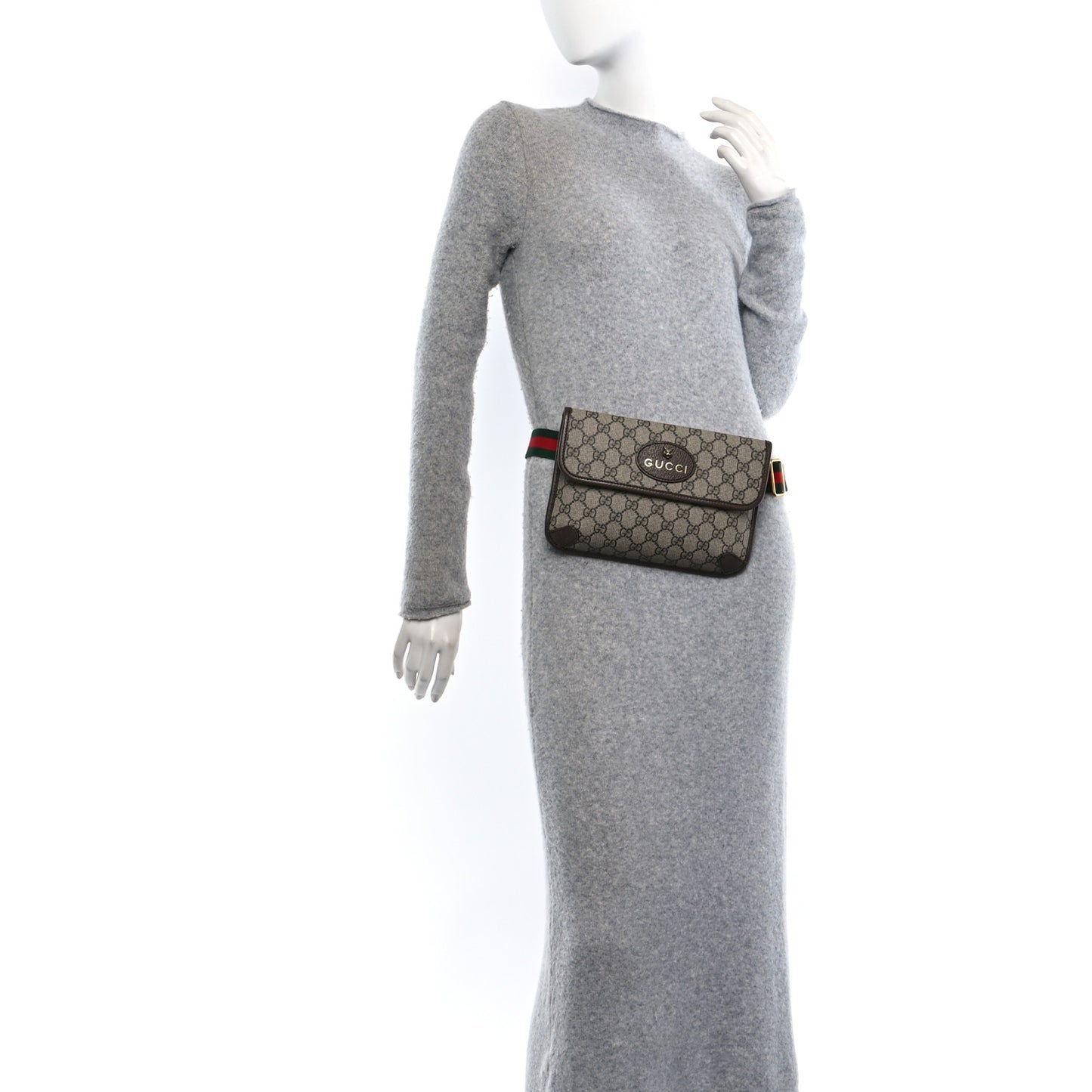 GG Supreme Monogram Neo Vintage Web Belt Bag Brown