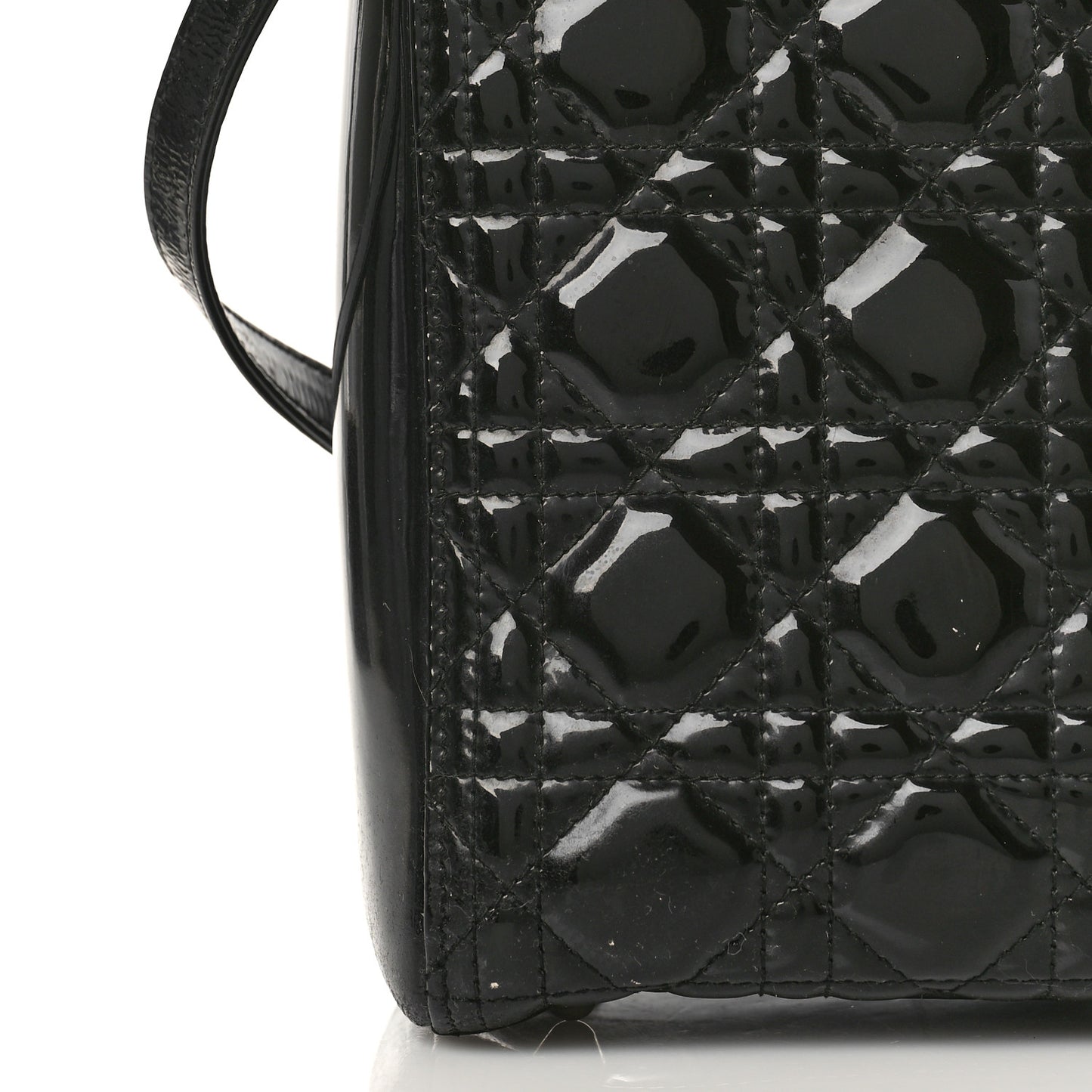 Patent Cannage Large Lady Dior Black