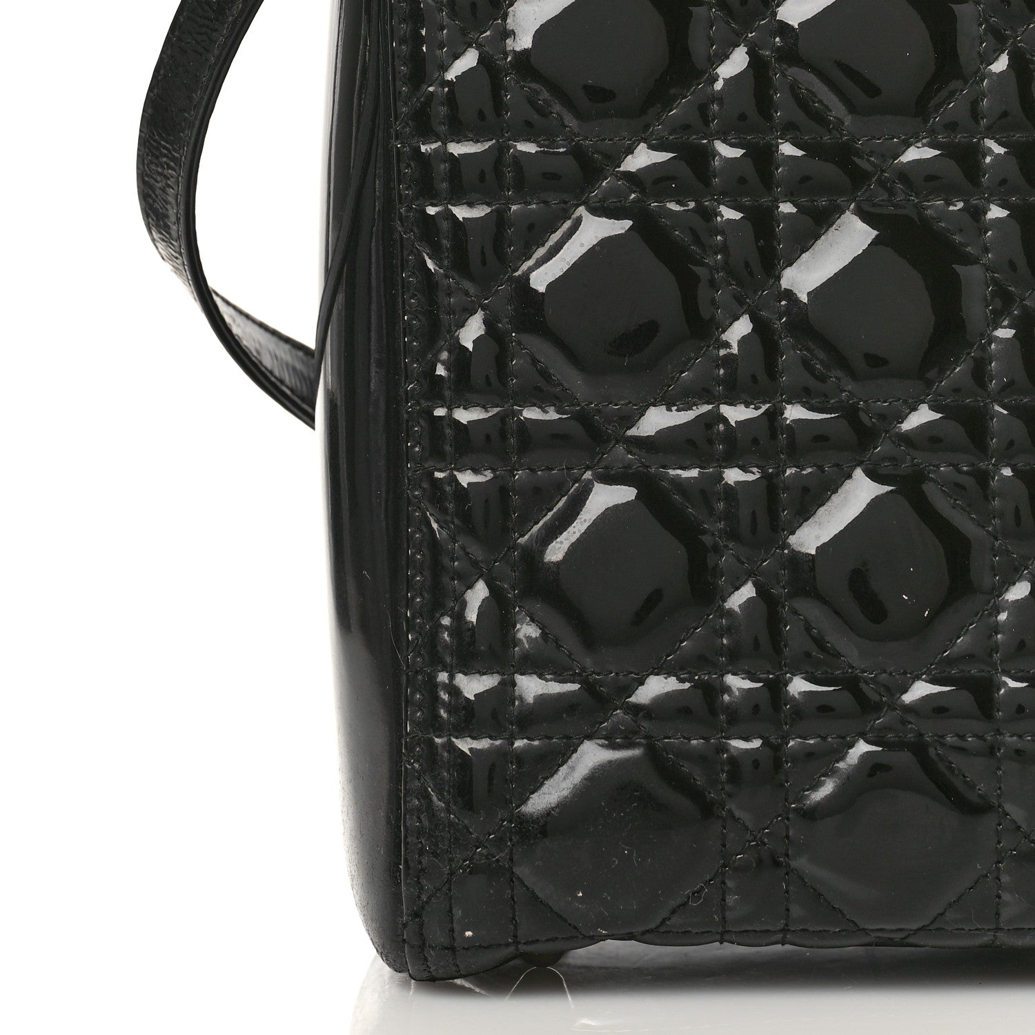 Christian Dior Patent Cannage Large Lady Dior Black 10 of 13