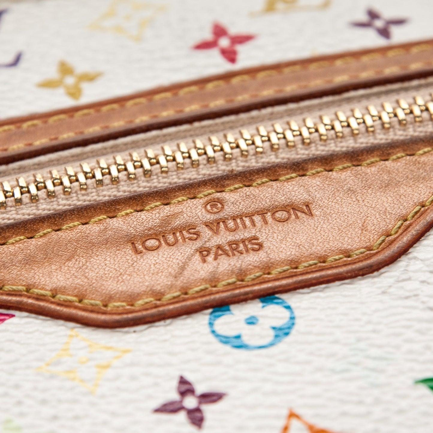 Monogram Multicolor Pochette Plate GM White