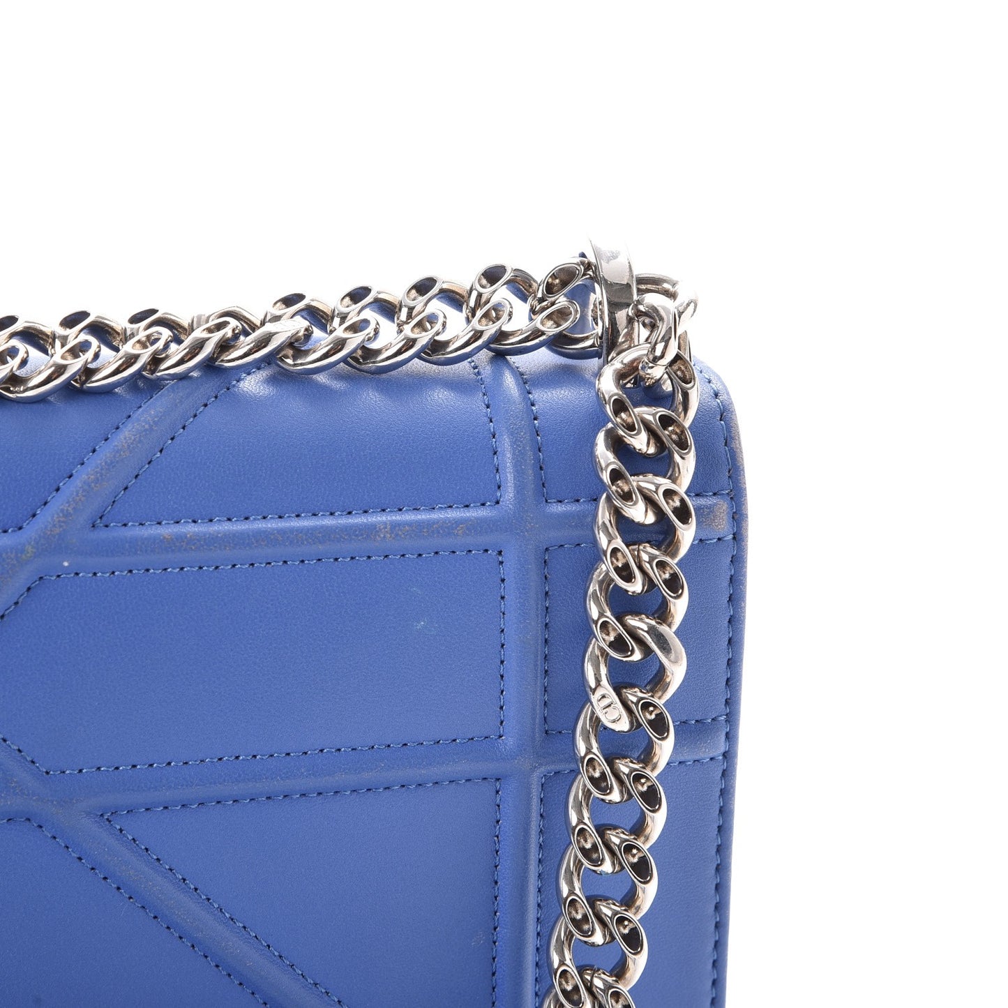 Lambskin Medium Diorama Flap Bag Blue