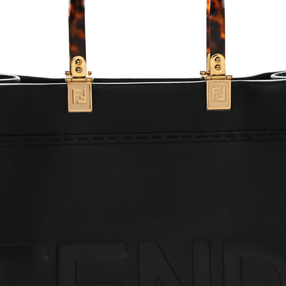 Fendi Vitello King Plexiglass Medium Fendi Sunshine Shopper Tote Black 7 of 9