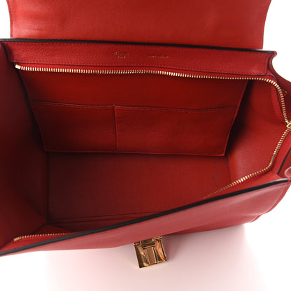 Celine Drummed Calfskin Suede Small Trapeze Coquelicot 4 of 8