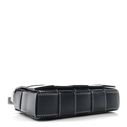 Bottega Veneta Lambskin Maxi Intrecciato Urban Stitch Cassette Crossbody Bag Deep Blue 4 of 10