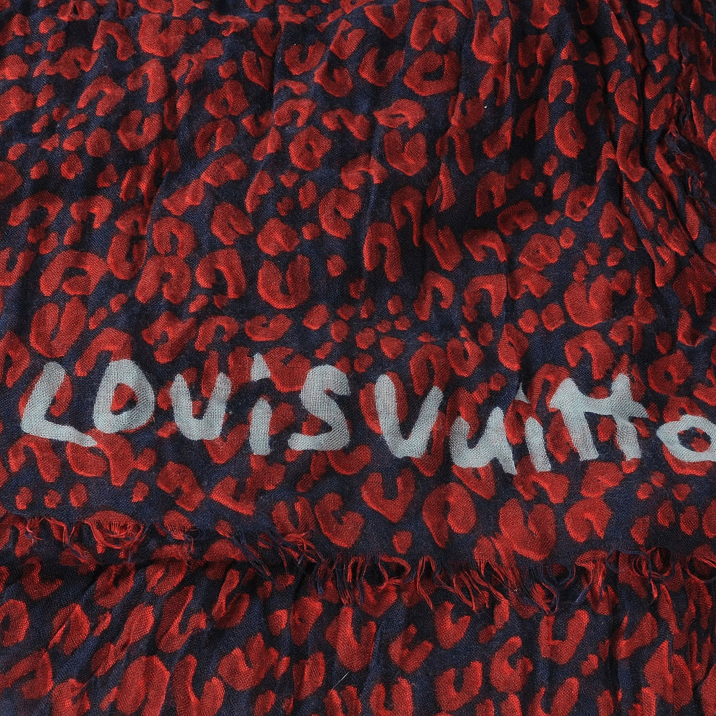 Cashmere Silk Sprouse Leopard Stole Scarf Marine
