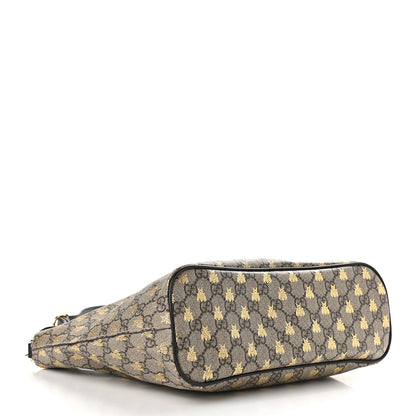 Gucci Soft GG Supreme Monogram Bees Small Crossbody Tote Beige Oro Black 4 of 9