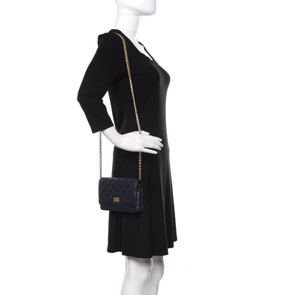 Chanel Aged Calfskin Quilted Reissue Wallet On Chain WOC Navy Blue 2 of 14
