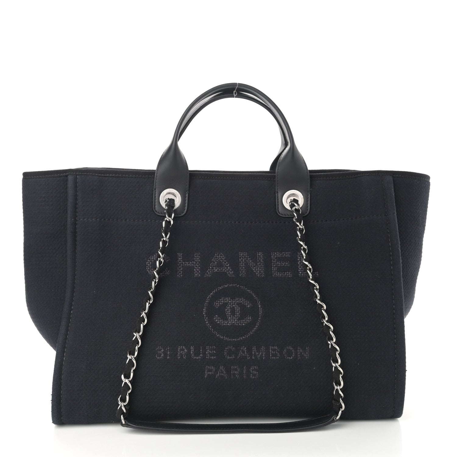 Chanel Mixed Fibers Medium Deauville Tote Black 2 of 12