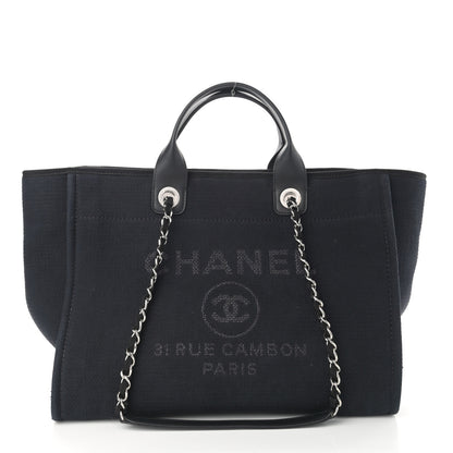 Chanel Mixed Fibers Medium Deauville Tote Black 2 of 12